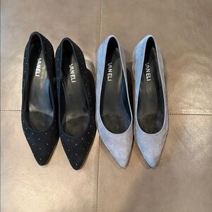 Vaneli Women's Black and Light Gray Heels